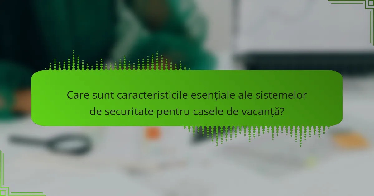 Care sunt caracteristicile esențiale ale sistemelor de securitate pentru casele de vacanță?