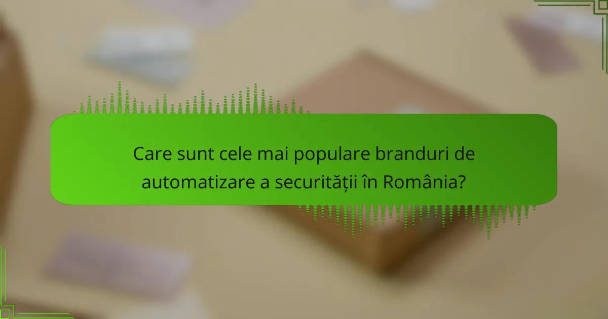 Care sunt cele mai populare branduri de automatizare a securității în România?