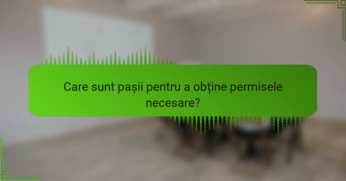 Care sunt pașii pentru a obține permisele necesare?