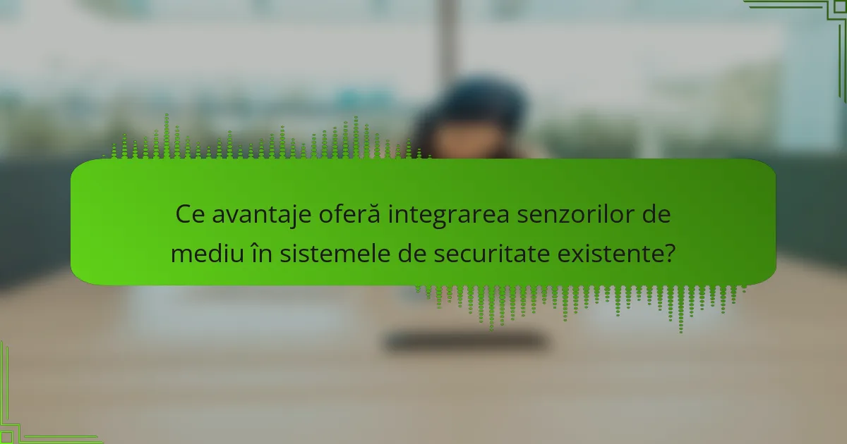Ce avantaje oferă integrarea senzorilor de mediu în sistemele de securitate existente?