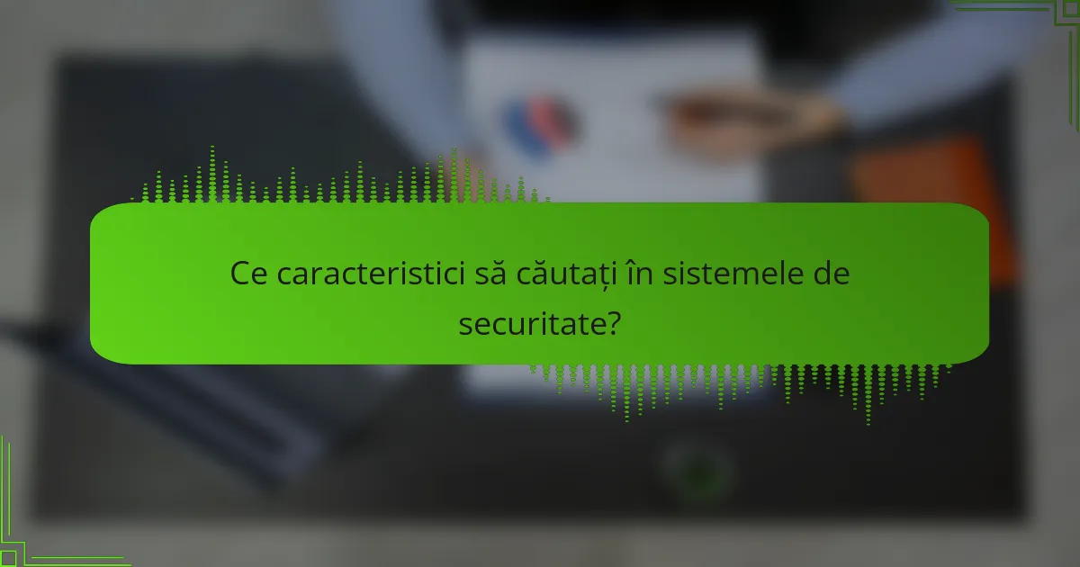 Ce caracteristici să căutați în sistemele de securitate?