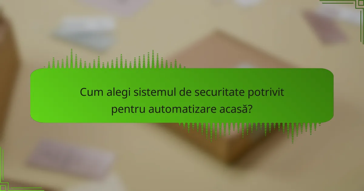 Cum alegi sistemul de securitate potrivit pentru automatizare acasă?