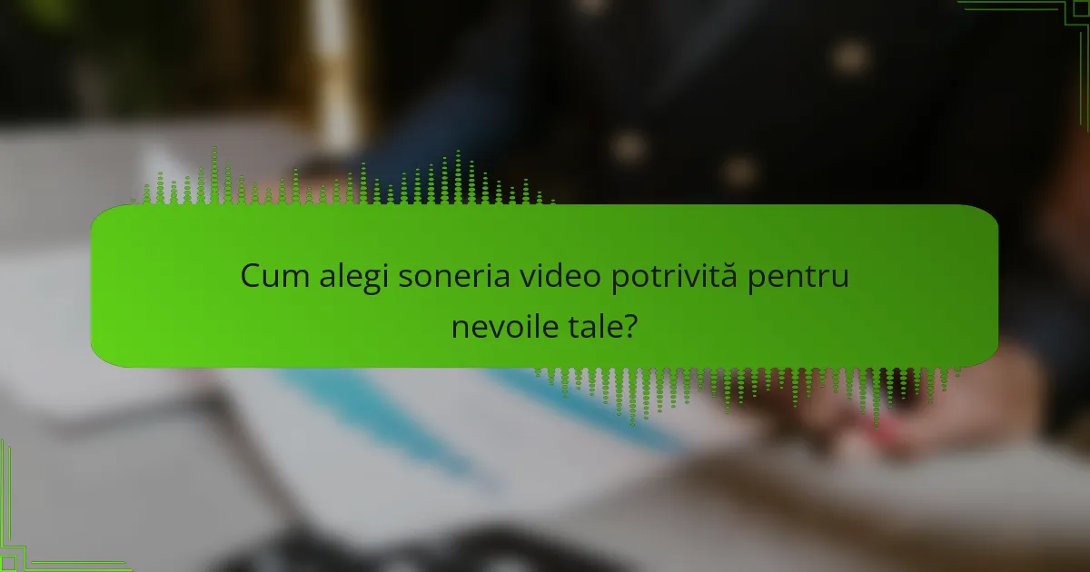 Cum alegi soneria video potrivită pentru nevoile tale?